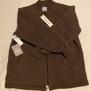 TNA Cozy Fleece oversized quilted jacket.